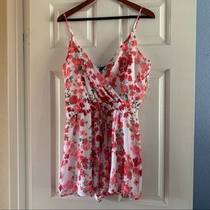 Pink Floral Romper - never worn